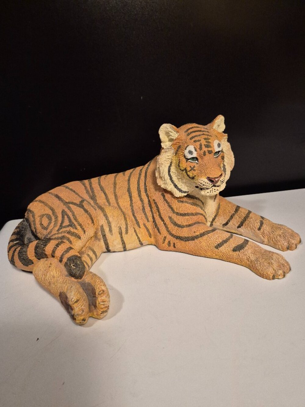 VINTAGE BULLYLAND CERAMIC PAINTED BENGAL TIGER COIN BANK JUMBO 16" LONG